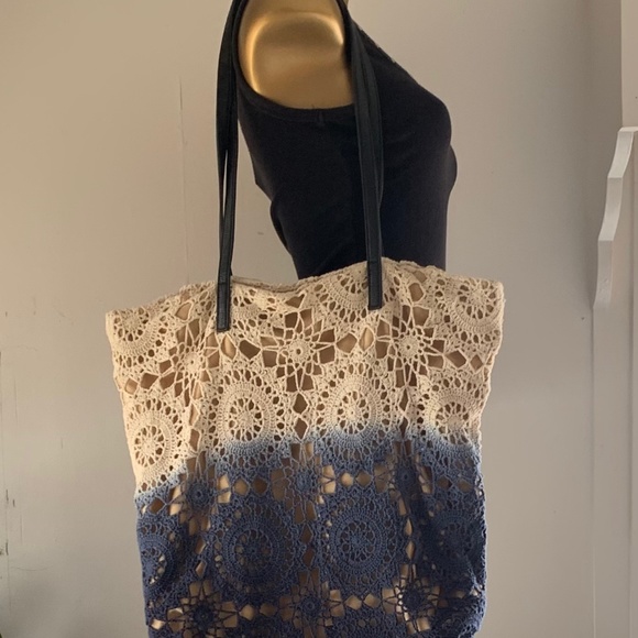 Mossimo large Boho tote Crochet Bag - Picture 2 of 9